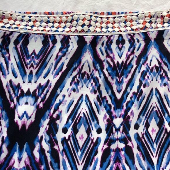 NY Collection Long skirt Small Orange, blue and white tie dye, 1/2 slip - Picture 3 of 8